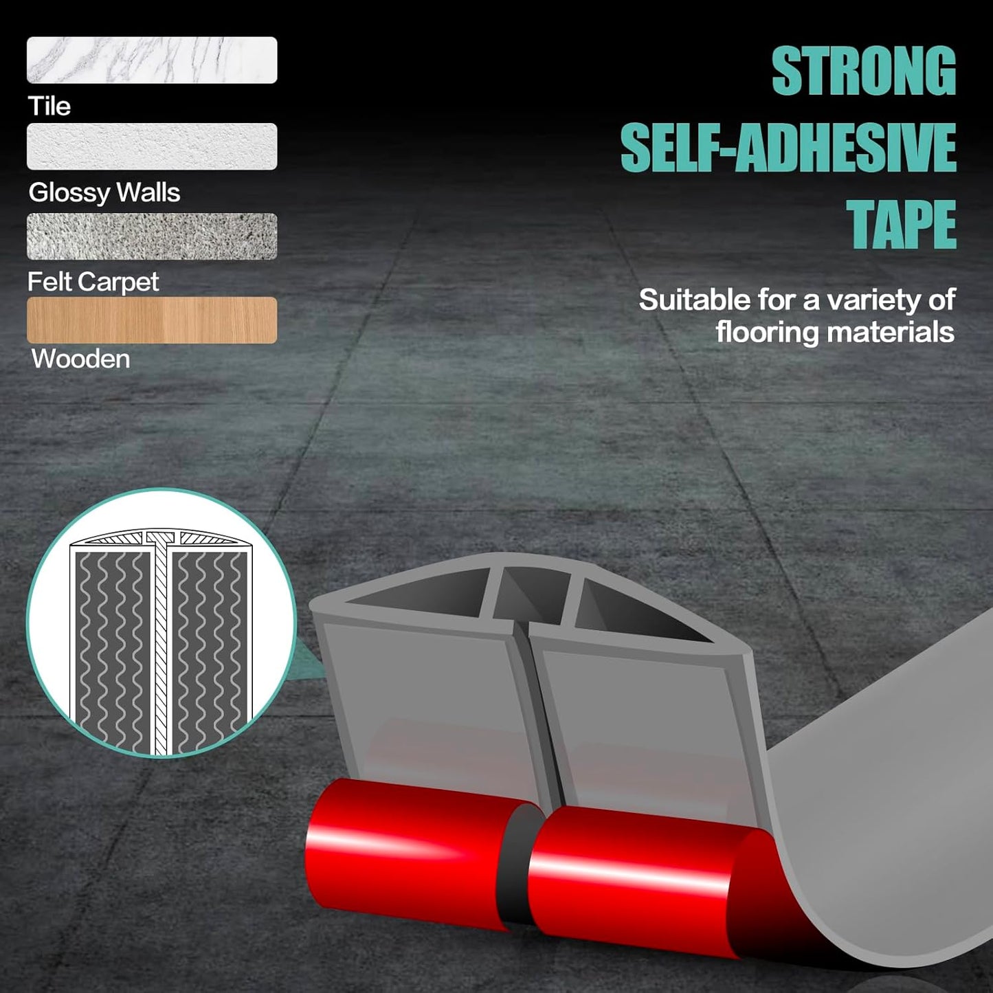 Floor Cord Cover Self Adhesive Cord Hider,3.3FT Cable Management, Extension Strip Protector for Wires, Prevent Cable Trips for Offices, Gyms, Exhibitions Cavity:0.39"(W) x 0.27"(H) Gray