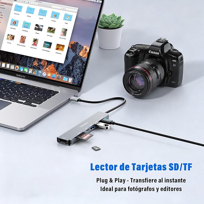 USB C Hub Multiport Adapter 7-in-1 with 4K HDMI Dongle USB 3.0,SD/TF Card Reader, 100W PD Charging, Aluminum, USB C Docking Station USB c hub for MacBook Pro/Air, PC/Laptop/Tablet Devices