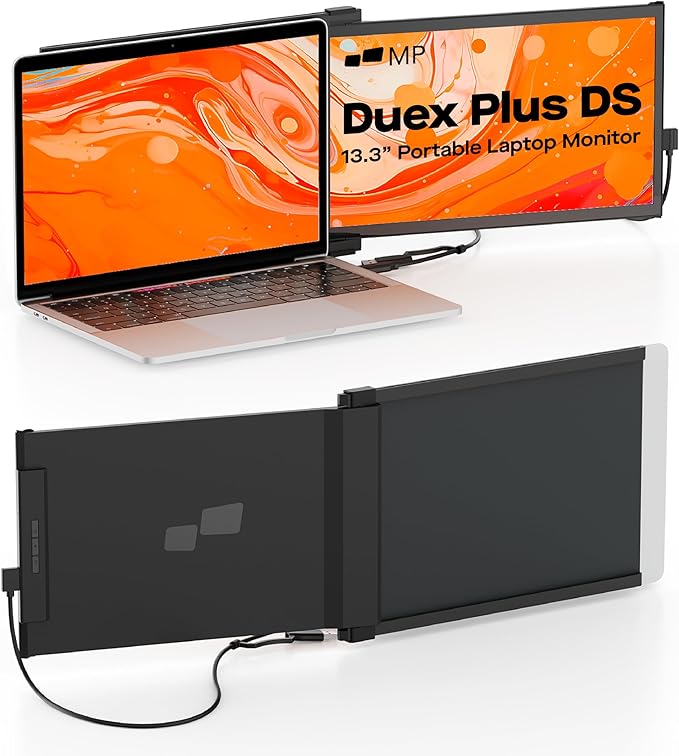 New Mobile Pixels Duex Plus DS Laptop Screen Extender, 13.3" FHD 1080P IPS Portable Monitor, Auto Rotation USB Type-C/HDMI Plug and Play Laptop Monitor, Windows/Mac/Android/Switch Compatible