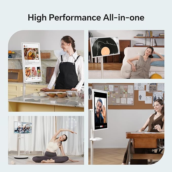 KTC 27 Inch MegPad Portable TV Touchscreen Monitor 1080p, Android 14 EDLA Certification with Camera, 9500mAh Built-in Battery, Remote Control