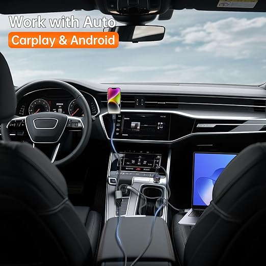 4ft 2-in-1 USB C Data Cable, Max 100W, Charge 2 Devices Simultaneously, Suitable for Fast Charging of i-Phone 17/16/16 Pro Max/15 Series, M-acBook Air/Pro, etc. (Braided, Black)