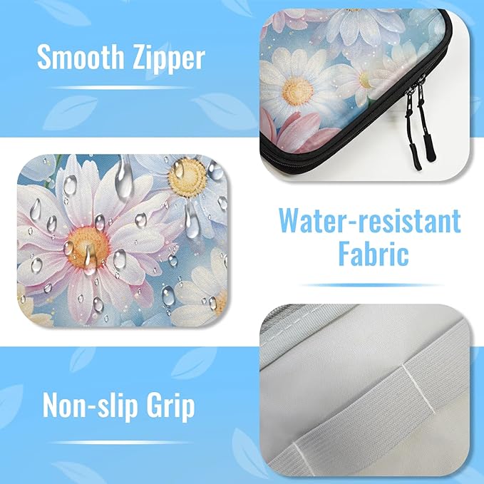 Dreamy Daisy Flowers Electronics Travel Organizer Case, Tech Accessories Cable Storage Bag for Cords, Charger, Phone, Hard Drive