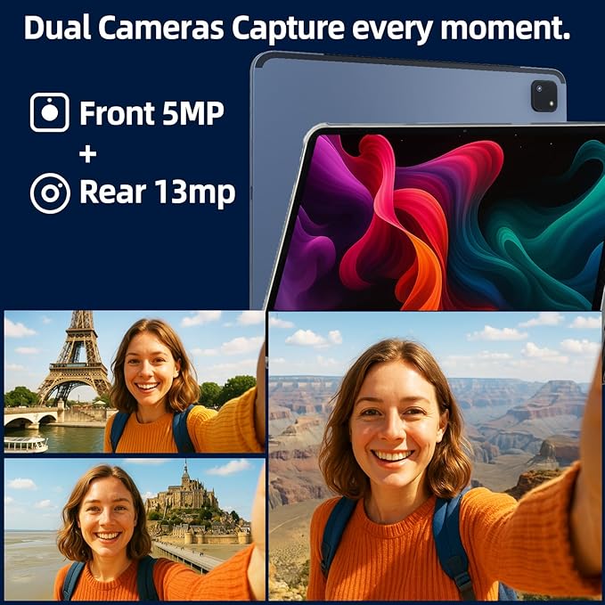 11 inch Tablet, Android 14 Tablet, Android Tablets with Case, Octa-core MTK8781, 20GB (8+12)+128GB, 2.4K HD Touchscreen, 8000mAh Large tableta with Wi-Fi 6, BT 5.2, GPS, Google Tablets for Adults