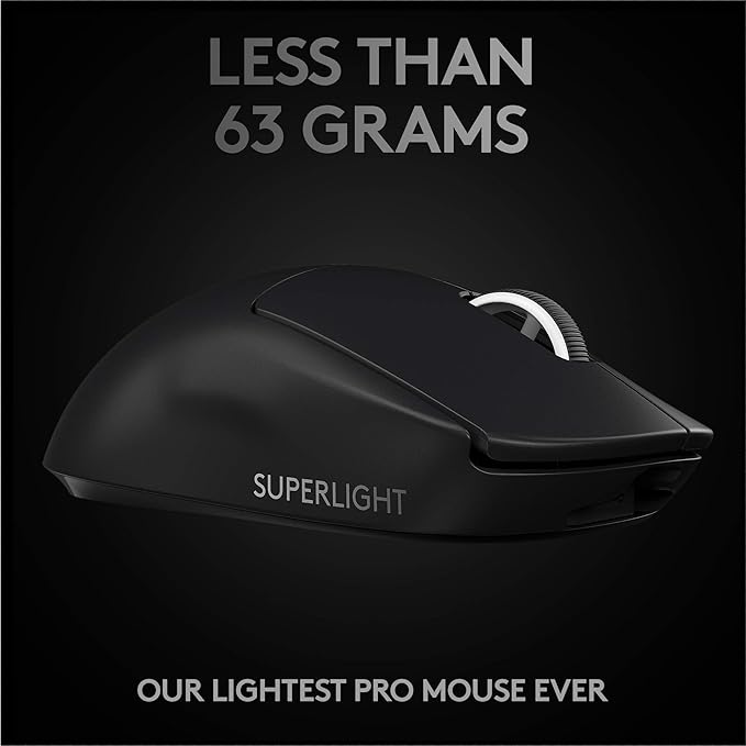 Logitech G Pro X TKL Lightspeed Wireless Gaming Keyboard, Clicky + G Pro X Superlight Wireless Gaming Mouse Bundle - Black
