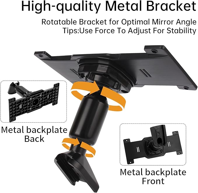 Dash Cam Mirror Mount, Rear View Mirror Dash Cam Mount Back Plate Panel Kit for 5.5" - 12" Rearview Mirror Dash Cams