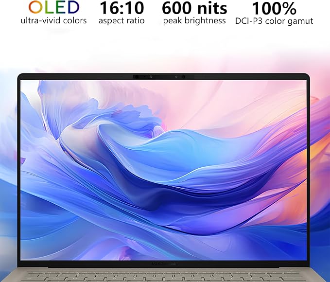 ASUS Zenbook A14 Copilot+ AI PC Laptop | 14" WUXGA OLED (100% DCI-P3) | Qualcomm Snapdragon X Plus (Up to 45 Tops) | 16GB RAM 2TB SSD | for Creator Business Professional Win11 w/DLCA Accessory