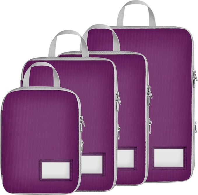 Cambond Compression Packing Cubes for Travel Women - Travel Bags Luggage Organizers Travel Essentials Compression Cubes for Travel Carry on Suitcases Organizer