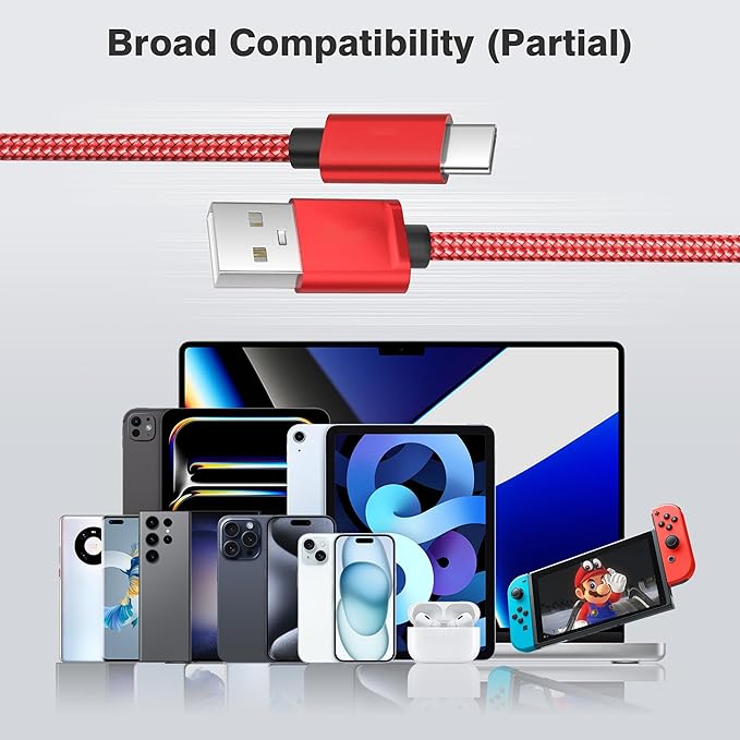 Elebase for Google Pixel 10 USB C Car Charger Cable 3 Pack 1.5/3.3/6.6FT,USBC Charging Cord for Pixel 9 XL Fold 8A,Moto Razr 50 60 Pro Ultra,Amazon Fire Max 11 Kindle Paperwhite 5 Kids,Nintendo Switch