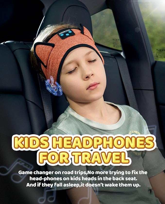 Baby Headphones, Kids Headphones Bluetooth Headband Adjustable, Wireless Headband for Kids with Wired Playback 3.5 MM Jack for Teens/Boys/Girls/Smartphones/School/Airplane Travel/Tablet