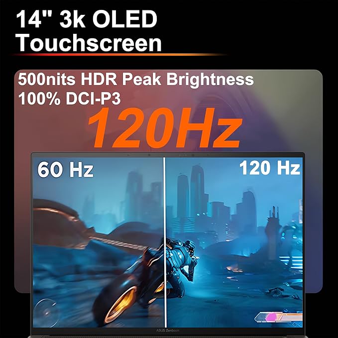 ASUS Zenbook S14 Laptop 14" 3k OLED Touch (120Hz, 500nits HDR, 100% DCI-P3) Intel 8-core Ultra 7 256V (Up to 47 Tops) 16GB DDR5 4TB SSD for Creator Business Professional Win11 ICP Hub w/Copilot+ AI