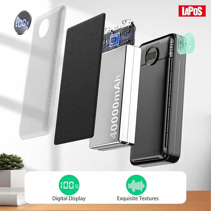Portable Charger 40000mah Power Bank, USB-C (22.5W) Fast Charging Battery Pack Portable Phone Charger for iPhone 16 Pro/16/15/14/13 Series, Android Samsung Galaxy, Battery Bank for Travel Camping