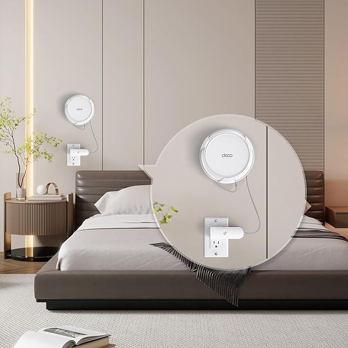 QUIDDITY WiFi 7 Wall Mount Kit for TP Link Deco BE23/BE25/BE3600/BE5000 – Secure Wall Mount Bracket for WiFi 7 Mesh Router, Hidden Cable Wi-Fi Mesh Holder, Space-Saving Mount for Home Mesh (2 Pack)