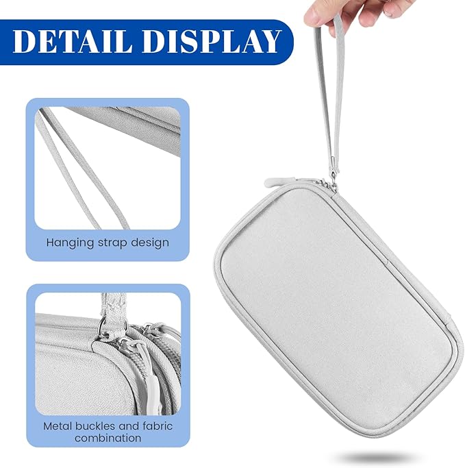 Sadnyy 3 Pcs Cable Organizer Travel in, Travel Electronic Pouch Double Layers Storage Bag for Data Cord Portable Waterproof Integrated Storage Bag