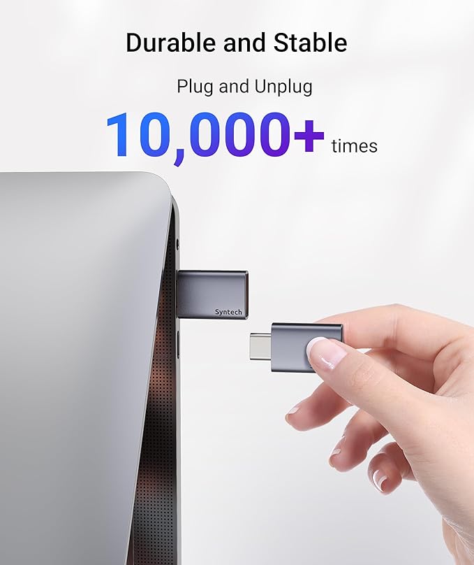 Syntech USB C to USB Adapter (2 Pack), 10Gbps USB3.2 Gen 2 Fit Side by Side, Type C Male to A 3.2 Female Adapter Compatible with iPhone 17 16 Pro Max/iPad/iMac/MacBook Pro and Thunderbolt 4/3 Devices