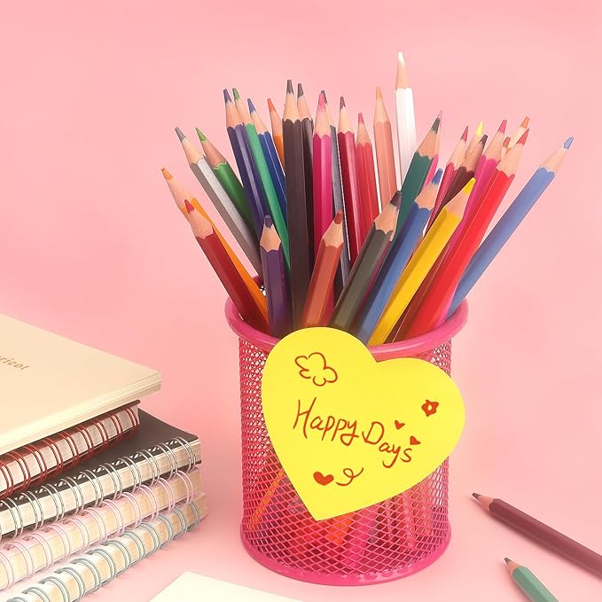 Heart Shape Sticky Notes 6 Color Bright Colorful Sticky Pad 75 Sheets/Pad Self-Sticky Note Pads