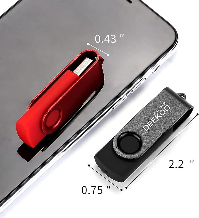 Flash Drive 64GB Thumb Drives Memory Sticks Jump Drive 3Pack 64GB USB 2.0 Flash Drives Mixed Colors: Black Red Green