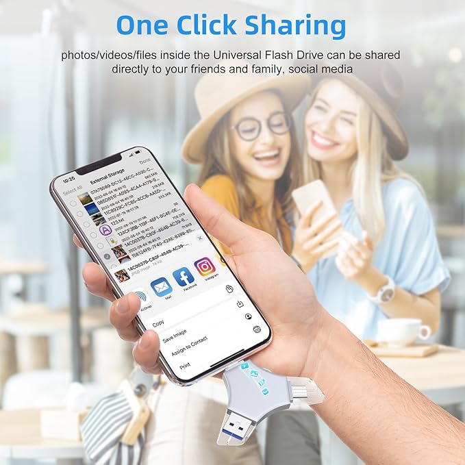 USB 3.0 Flash Drive 64gb for iPhone, 3in1 External Memory Picture Keeper Storage Stick for Photo/Video/Data Saver/Backup, V4.22High Speed Thumb Drives for iPhone/iPad/Android/PC - Thundercloud