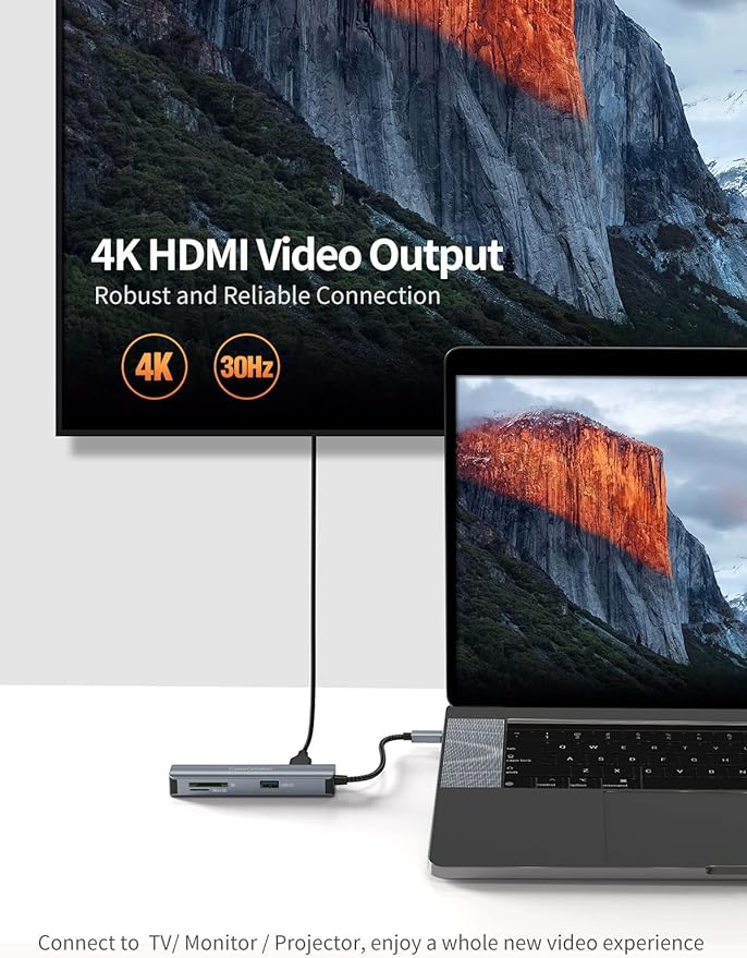 USB C Hub, CableCreation 5-in-1 Multiport iPad Pro Adapter with HDMI 4K, 2 USB 3.0, SD/Micro SD Card Reader for MacBook Pro/Air, iPad Pro, Surface Pro, XPS, and More