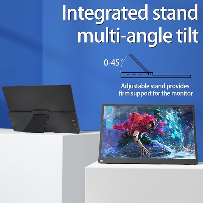 Portable Monitor Touchscreen 15.6" 2.8K Laptop Screen Extender 2880x1620,100Hz,100％sRGB,w/45° Adjustable Stand,mini HDMI USB-C Computer Display for Laptop PC Phone Mac