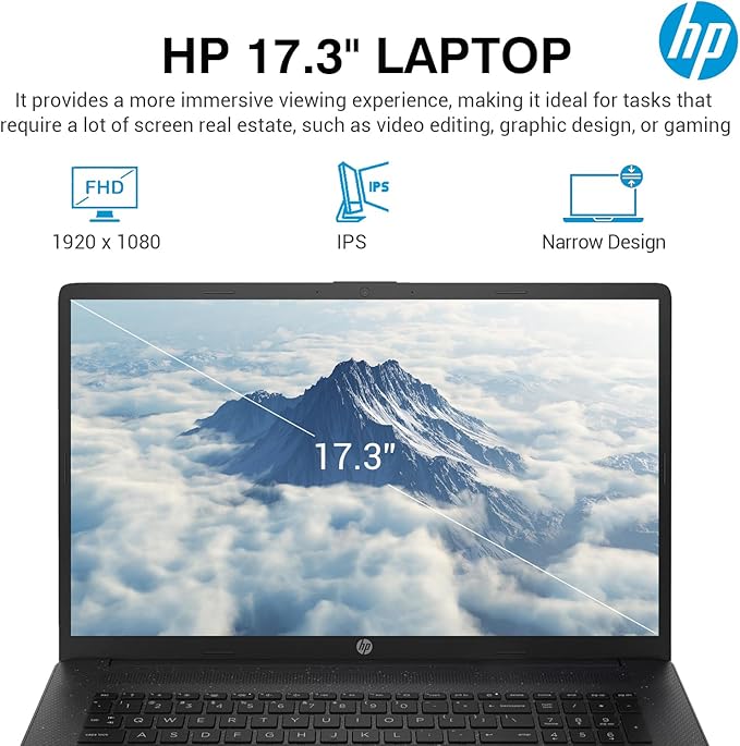 HP 17 Inch Laptop Computer, FHD IPS 17.3 Business Laptop PC, Intel Core i5, 32GB RAM, 1TB SSD+512GB Docking Set, Lifetime Microsoft Office, Windows 11 Pro, Long Battery Life, 10 Key Number Pad
