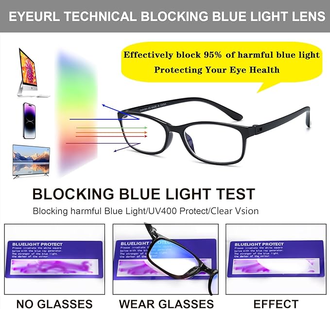 EYEURL Reading Glasses for Women, 2 Pack Blue Light Blocking Readers Lightweight Filter UV Ray/Glare Anti Eyestrain 1.75