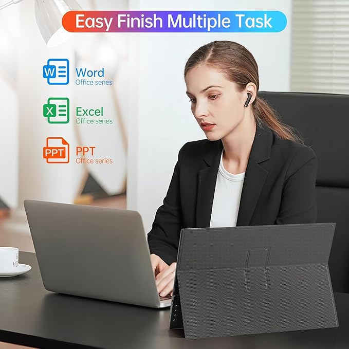 VILVA Portable Monitor 14 inch FHD 1920 * 1200P USB C HDMI Ultra-Slim IPS Travel Display w/Smart Cover & Speakers, HDR Plug&Play, External Monitor for Laptop PC, Phone,Mac