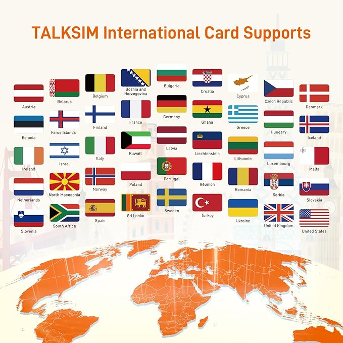 5GB Data for 30 Days International SIM Card, 4G LTE Coverage Across 45 Countries (USA, UK, Europe, Asia, Africa), Prepaid Travel SIM Data Only for Unlocked Phones, Tablets, Hotspots – No Contract