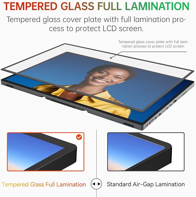 Intehill 14" Portable Monitor 2.5K, 2560x1600 Portable Screen for Laptop, 16:10 Travel Monitor with Tempered Glass, 100% sRGB HDMI Portable Display, Mobile External Display with Stand & Speaker, Q14ZA
