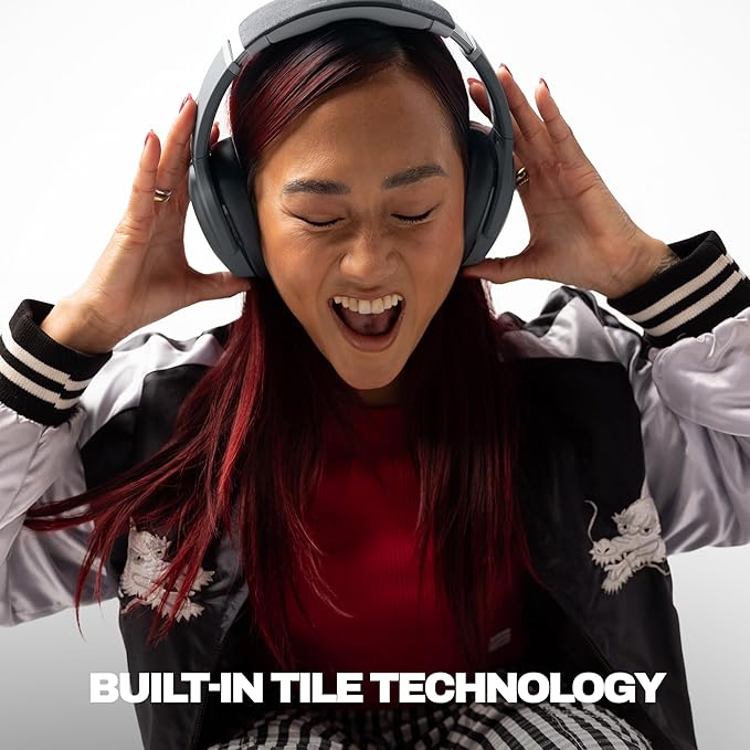 Skullcandy Crusher Evo Wireless Bluetooth Headphones with Extra USB-C Charging Cable, Multi-Sensory Bass, Noise Isolating Over-Ear Fit, 40 Hours Battery, Microphone for iPhone Android - Chill Grey