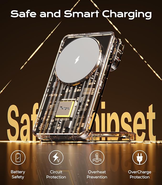 3 in 1 Magnetic Charging Station, 15W Fast Wireless Charger Compatible with MagSafe Charger Stand for iPhone 17 16 15 14 13 12, Apple Watch Charger & AirPods, Foldable Travel Charging Dock, White