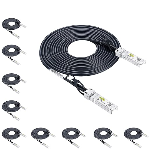 10Gtek SFP+ DAC Twinax Cable - 10GBASE-CU Passive Direct Attach Copper SFP Cable for Cisco SFP-H10GB-CU7M, Ubiquiti UniFi UC-DAC-SFP+, Meraki, Fortinet, D-Link, 26AWG, 7-Meter(23ft), 10-Pack