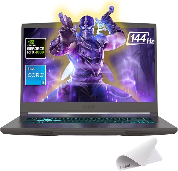 MSI Thin Gaming Laptop, 15.6 inch FHD 144Hz, Intel Core i5-13420H, NVIDIA GeForce RTX 4060, Windows 11 Home, Gray (2025), w/Mouse pad (64GB RAM | 4TB PCIe SSD)