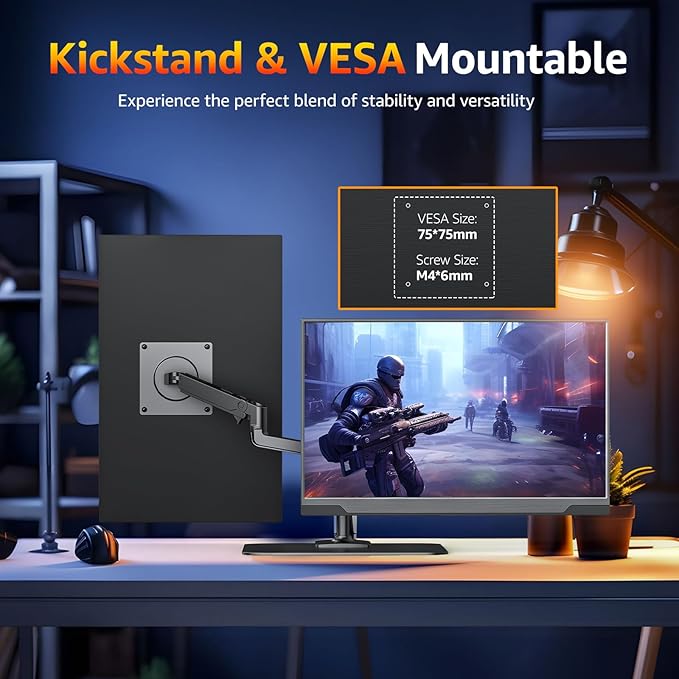 cocopar Portable Monitor 4K - 17.3 Inch UHD FreeSync HDR IPS 130% sRGB 3840x2160 Lightweight Eye Care Computer Display with Type-C mini DP HDMI for Xbox PS4/5 Laptop PC Mac, with Smart Case VESA