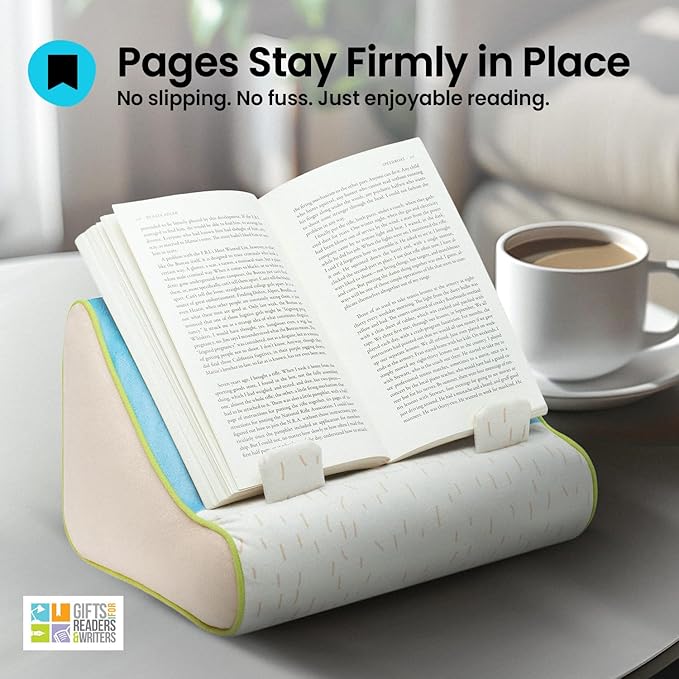 Gifts for Readers & Writers Book Pillow Tablet Stand for Bed Llama - Premium Cushioned Book Holder for Hands Free Reading, Stylish Tablet Holder for Bed, Kindle Pillow Stands & Lap Ipad Holders
