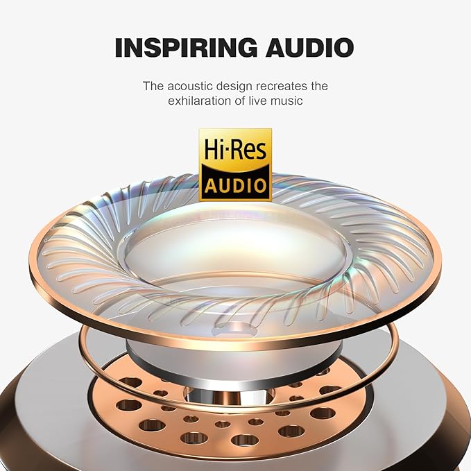 Calmbee Hybrid Active Noise Cancelling Headphones, Bluetooth 5.4 Headphones Wireless Over Ear with Mic for Clear Calls, Hi-Res Audio, 90H Playtime, Transparency, Deep Bass, Dongle Connect, Custom App