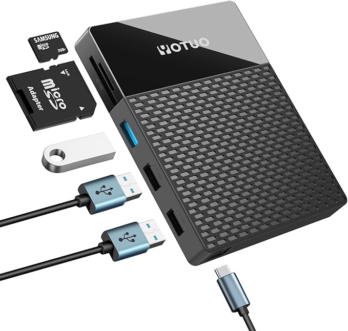 Portable 750GB Docking Station External Hard Drive, USB C Multiport Hub HDD 7-in-1, USB 3.0, SD/TF Card Reader, for Windows, Mac, Android, TV, Phone, Laptop, Desktop