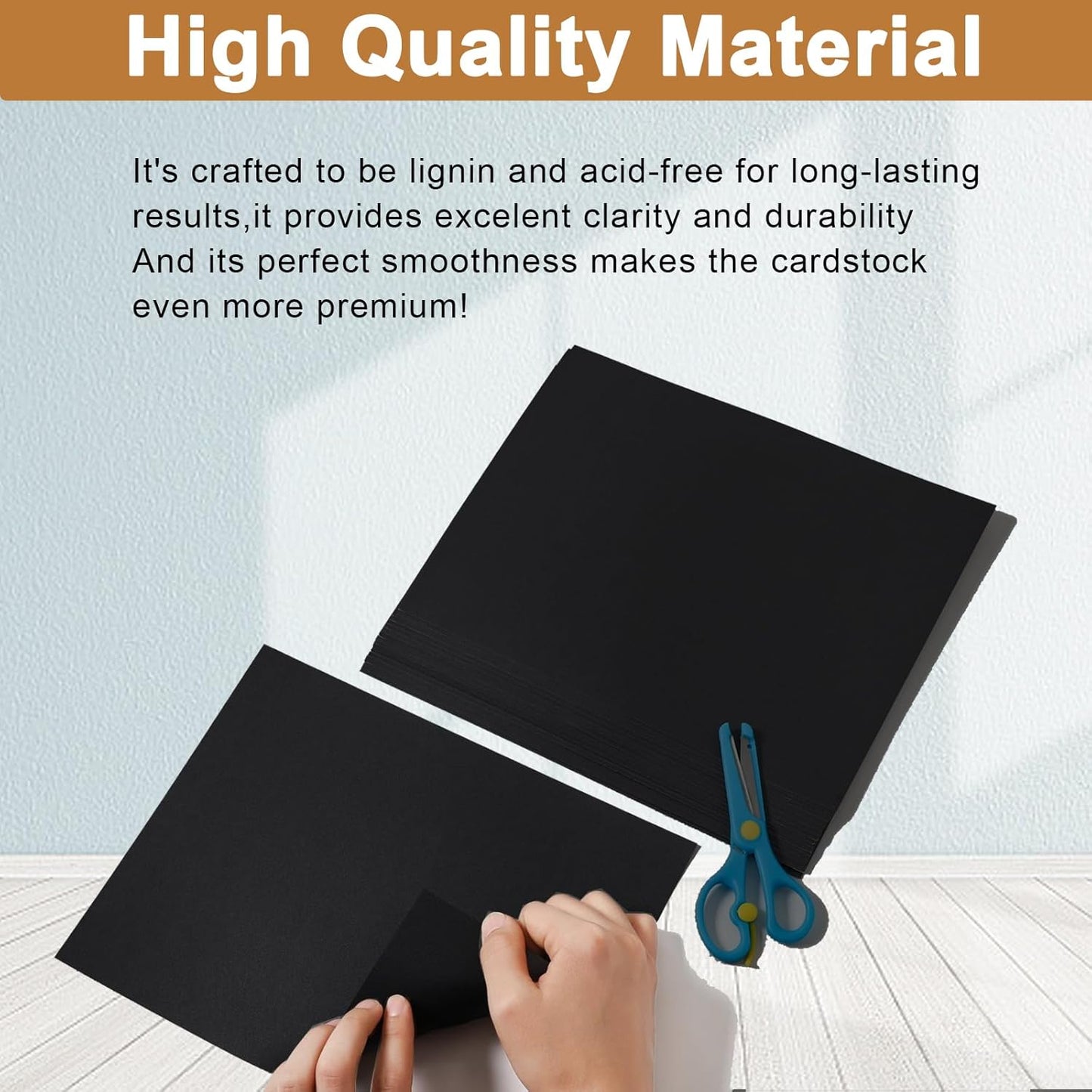 100 Sheets Black Cardstock 8.5 x 11 Printer Paper, 75lb Heavyweight Paper Card Stock for Halloween, DIY Cards Making, Birthday Decorations, Invitations, Thank You Cards