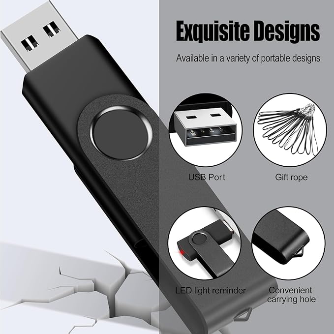 EASTBULL USB Flash Drive Bulk 2GB 200 Pack with Lanyards USB 2.0 Thumb Drive Bulk Memory Stick USB Mass Storage