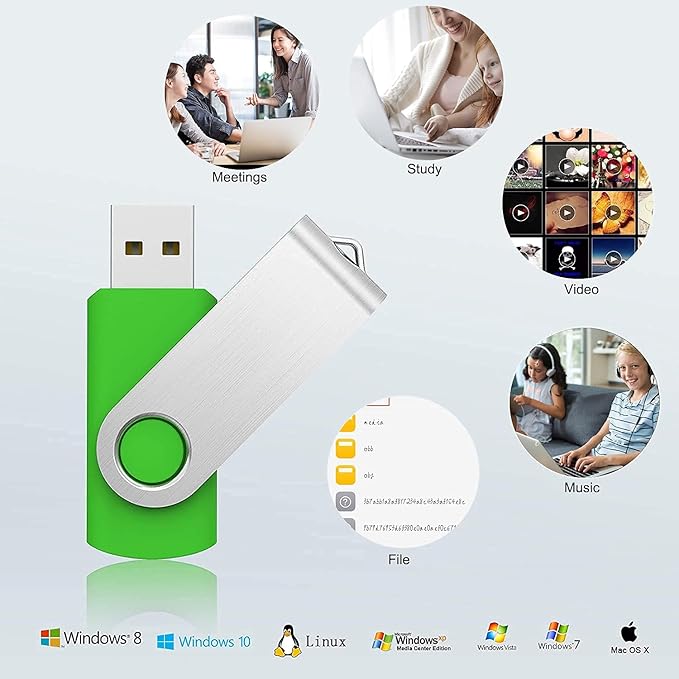 KOOTION 5 Pack 64GB USB 2.0 Flash Drive Thumb Drives - Mixed Color