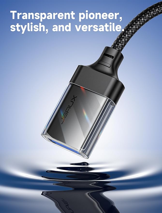 JSAUX USB to USB C Adapter [2 Pack], USBC OTG Compatible with MacBook Pro/Air, iPhone 15 Pro Max, Samsung Galaxy S24/S23/S22/S21 and More USB C Devices-Crystal Black