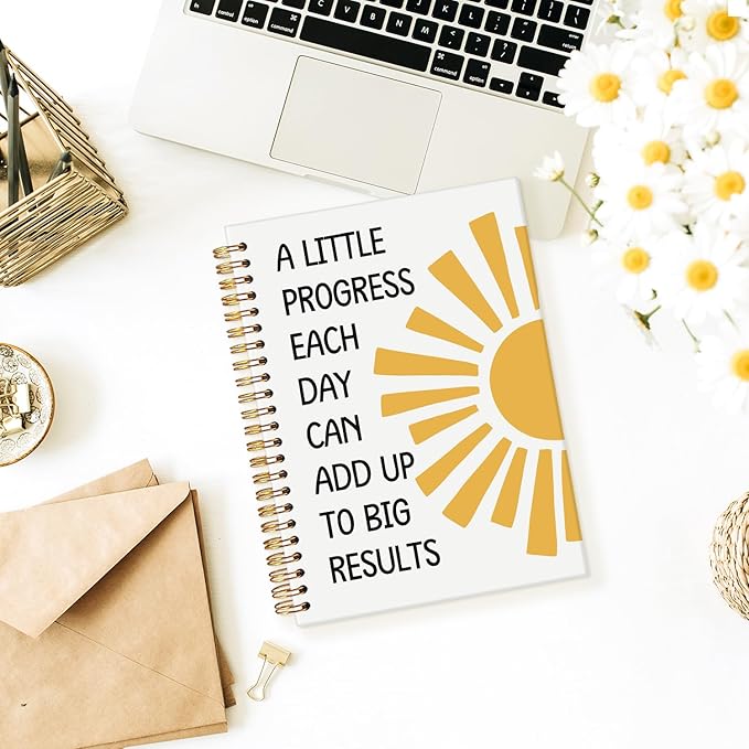 Wheatwin Positive Affirmations Notebook Journal, Motivational Inspirational Office Notebooks for Note Taking Work, Hardcover Spiral Notebook Gifts for Student Kids Teen 5.5x8.3