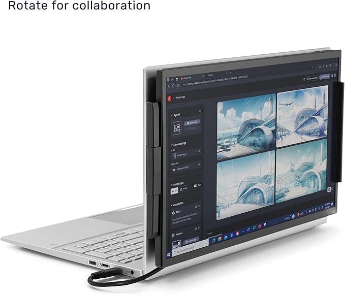 SideTrak Swivel 15.6" Portable Monitor for Laptop | Patented 360° Swivel Hinge, FHD Dual Screen w/Kickstand, Laptop Screen Extender | USB-C, Mac, PC, Chrome Compatible