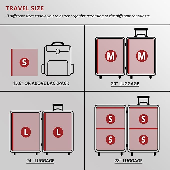 SUOCO Travel Vacuum Seal Bags for Clothing with Rechargeable Electric Pump, 8 Large Compression Packing Bags for Luggage Suitcase Backpack, Carry-on Size Space Saver Storage