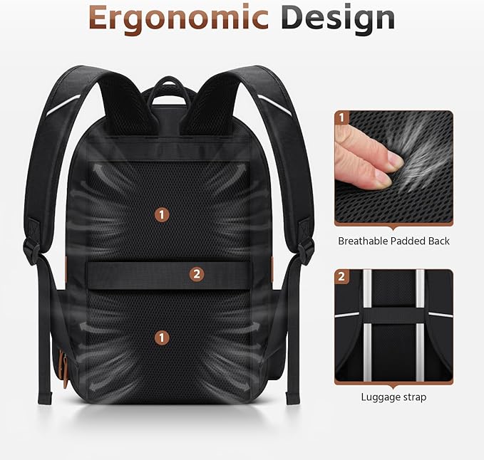 RealCool Laptop Backpack, 31L Travel Backpacks for Women Men, Fits up to 15.6-17 Inch,Water Resistant College Bookbag, for School Business Trip (Black)