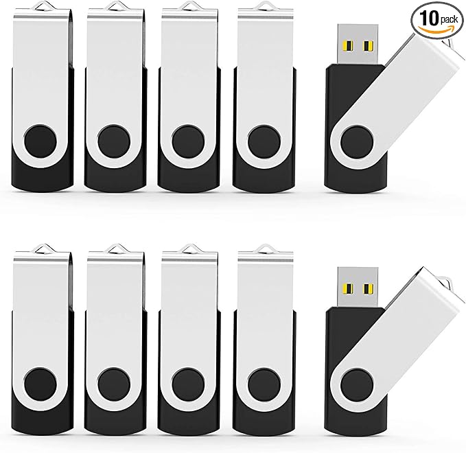 Aiibe 64GB Flash Drive 3.0 10 Pack 64GB USB Flash Drives High Speed Thumb Drive Jump Drive Memory Stick USB Drives 64 GB Bulk, Black