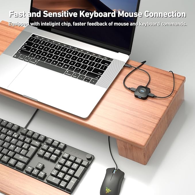 BENFEI USB C Hub, 4 Ports USB 3.0 Hub with 5Gbps Data Transfer, USB C Splitter for Type C MacBook, Mac Pro, iMac, Surface, XPS, Flash Drive, Mobile HDD