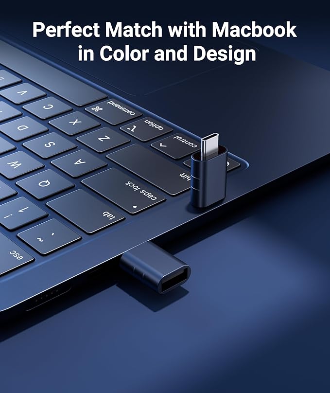 Syntech USB C to USB Adapter Pack of 2 USB C Male to USB3 Female Adapter Compatible with iPhone 17 Pro Max MacBook Pro Air 2024 iMac iPad mini Pro, Other Type C or Thunderbolt 4/3 Devices, Midnight