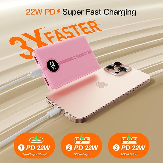 Magnetic Portable Charger, 16800mAh Wireless Power Bank, with 20W USB-C Fast Charging and LED Digital Display Magnetic Battery Pack, Compatible with iPhone 16/15/14/13/12 Full Series (2025)