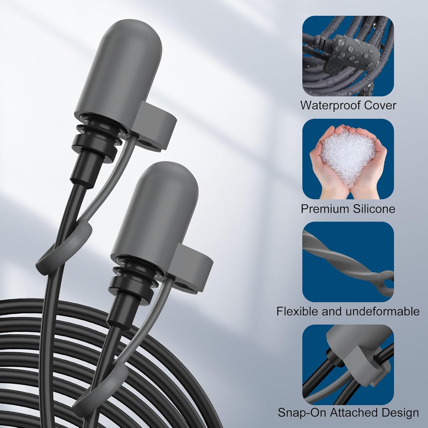 for Starlink Mini Silicone Cable Caps Set, 2*Cable Ends Caps,1*Plug for Power Supply, 2 *Plugs for Mini Output Port, Dustproof Waterproof Accessories for Starlink Mini, Set of 5, Gray