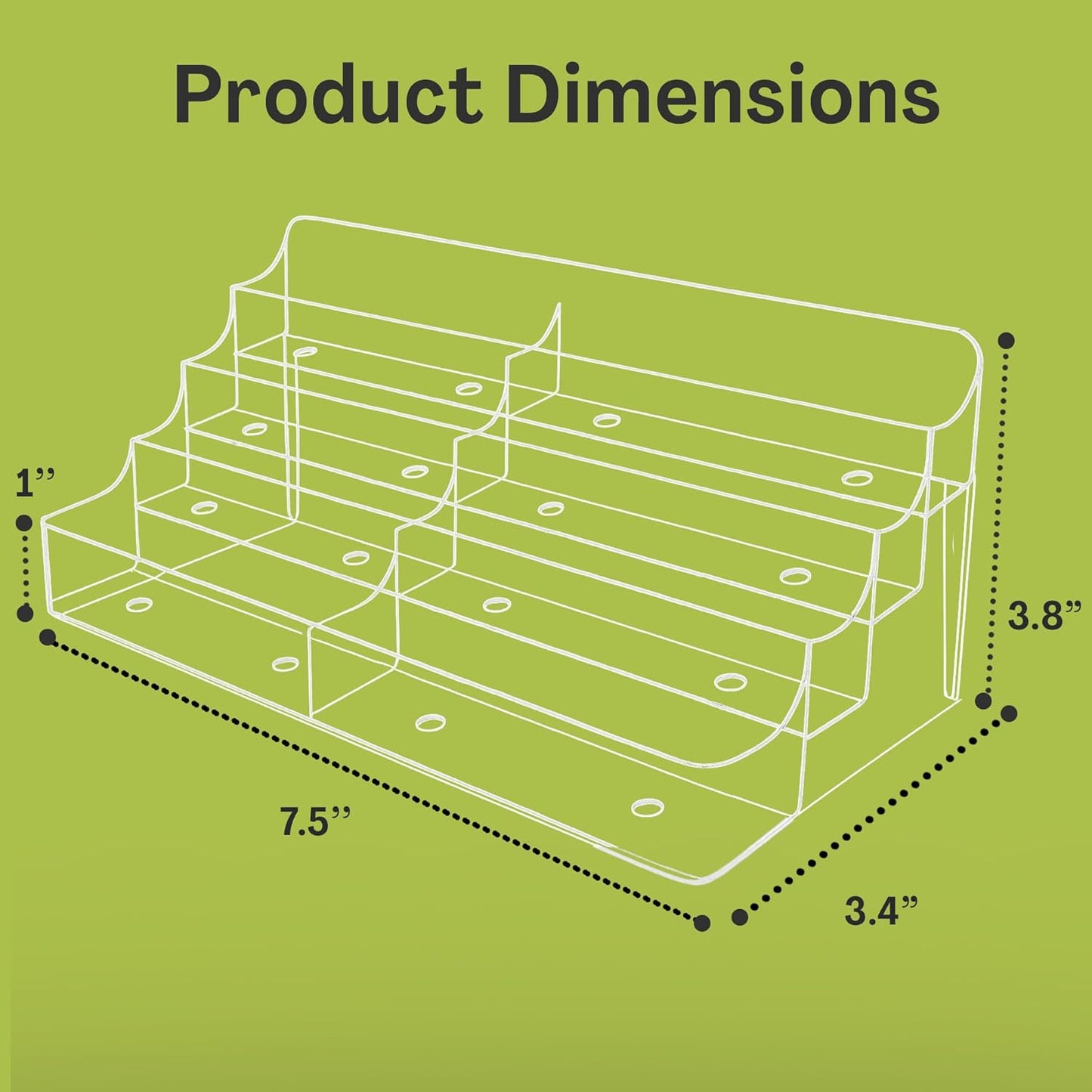8 Pocket Clear Acrylic Business/Gift Card Holder, Fits standard-sized business cards or gift cards, For Use In Office, Retail, and Hospitality - Pack of 4